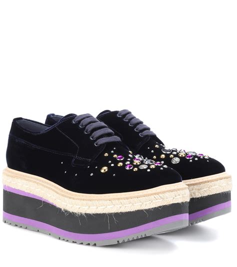 prada velvet sneaker shoes women|prada platform sneakers women.